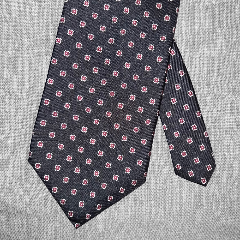 Burt Pulitzer Black with Red Squares Tie
